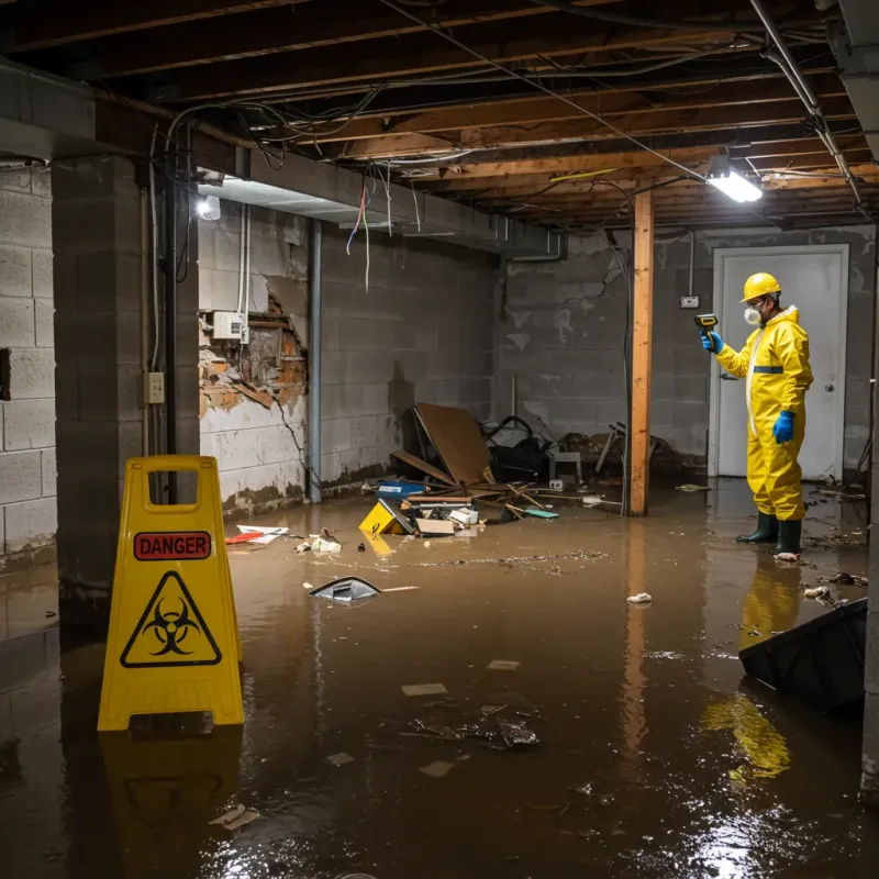 Flooded Basement Electrical Hazard in Argos, IN Property